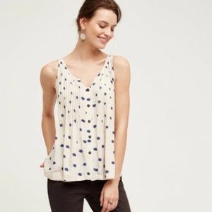 Anthropologie Maeve Saona Pleated Swing Tank Top